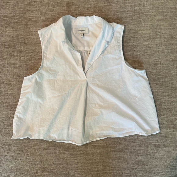 Banana Republic White Sleeveless Poplin Collared Top - Picture 2 of 9